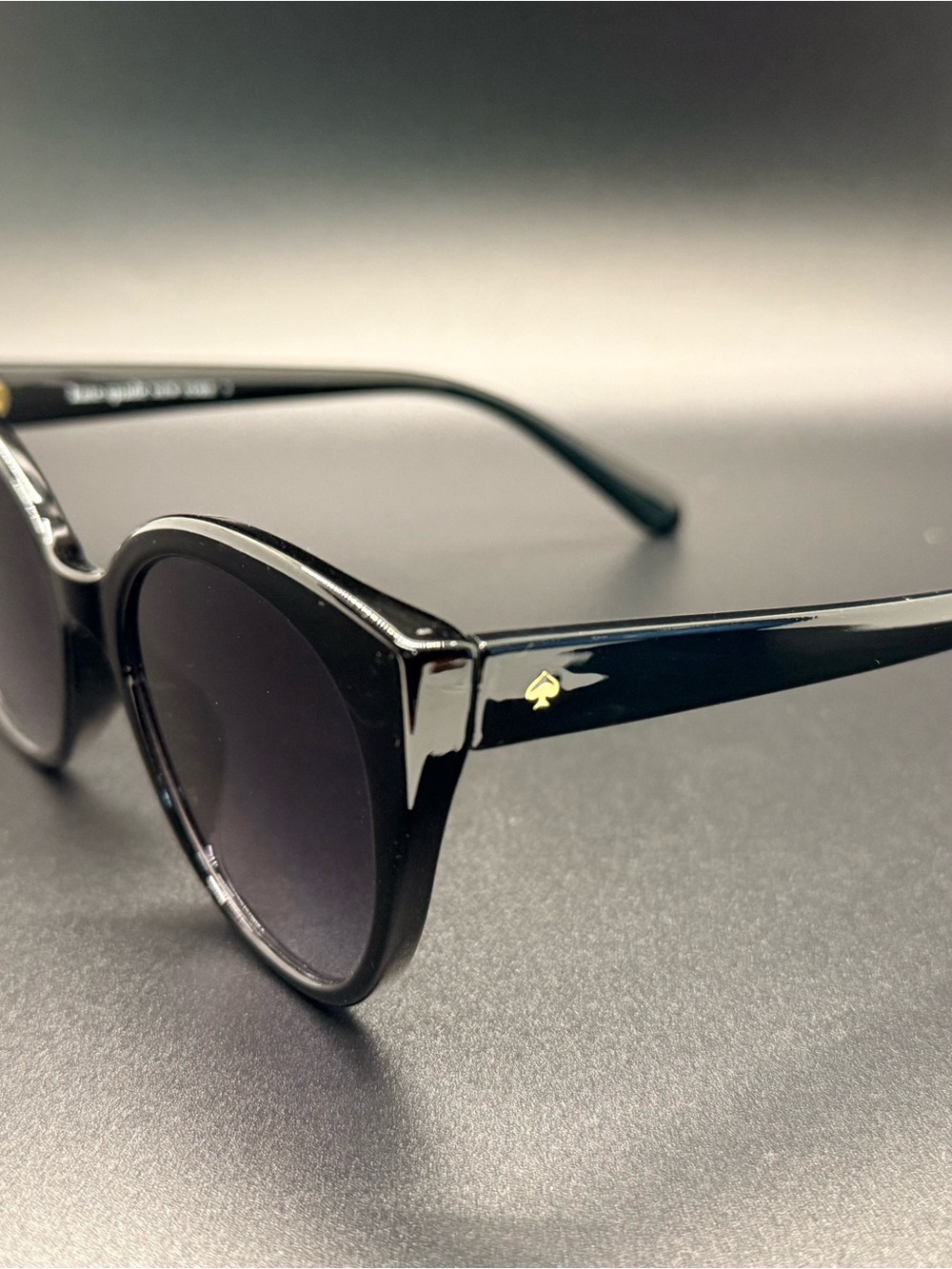 kate spade Black Sunglasses with Gold Spade Accent